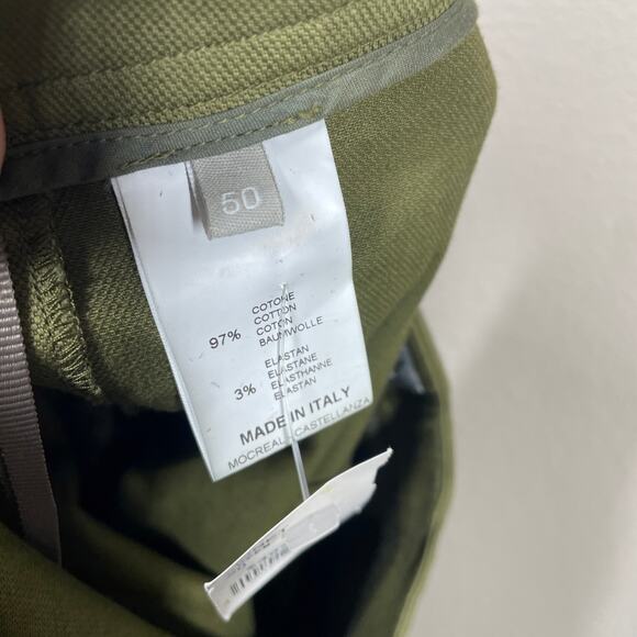 Shari’s Place Womens 50/14 US Straight Leg Chino Pants Green Cotton ITALY - Picture 8 of 8